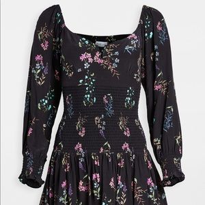 BlueLife dress. Black with multicolor blue and pink print.